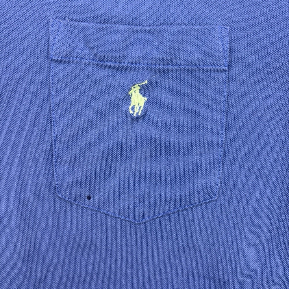 Vintage Polo Ralph Lauren Polo Mens Medium Blue Golf Fit Pony Striped Collar - Picture 3 of 9